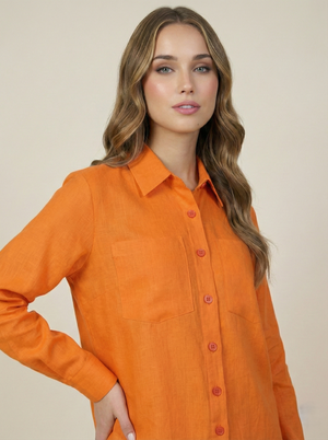Irish Linen Co-ord Set Orange