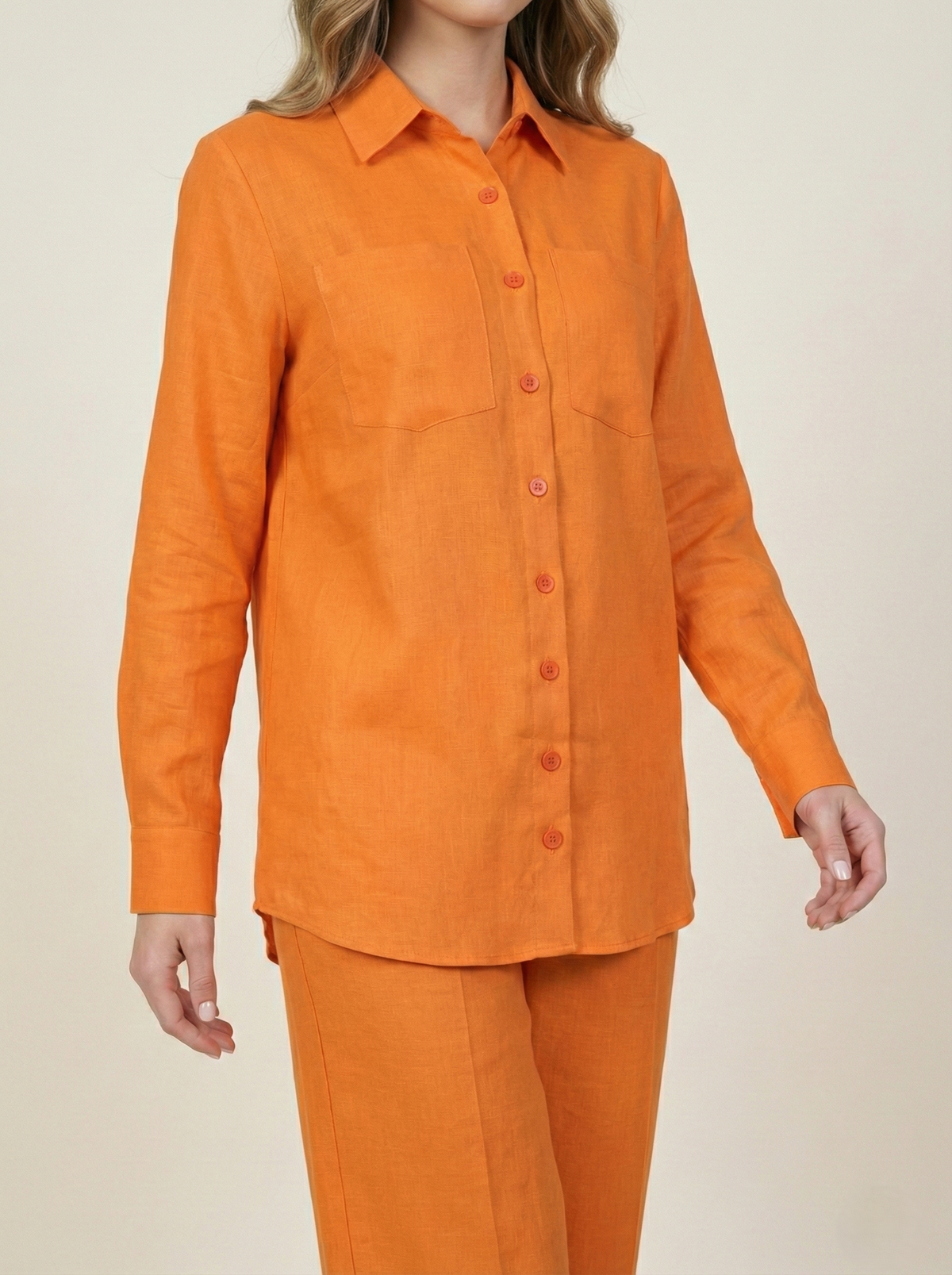 Irish Linen Co-ord Set Orange