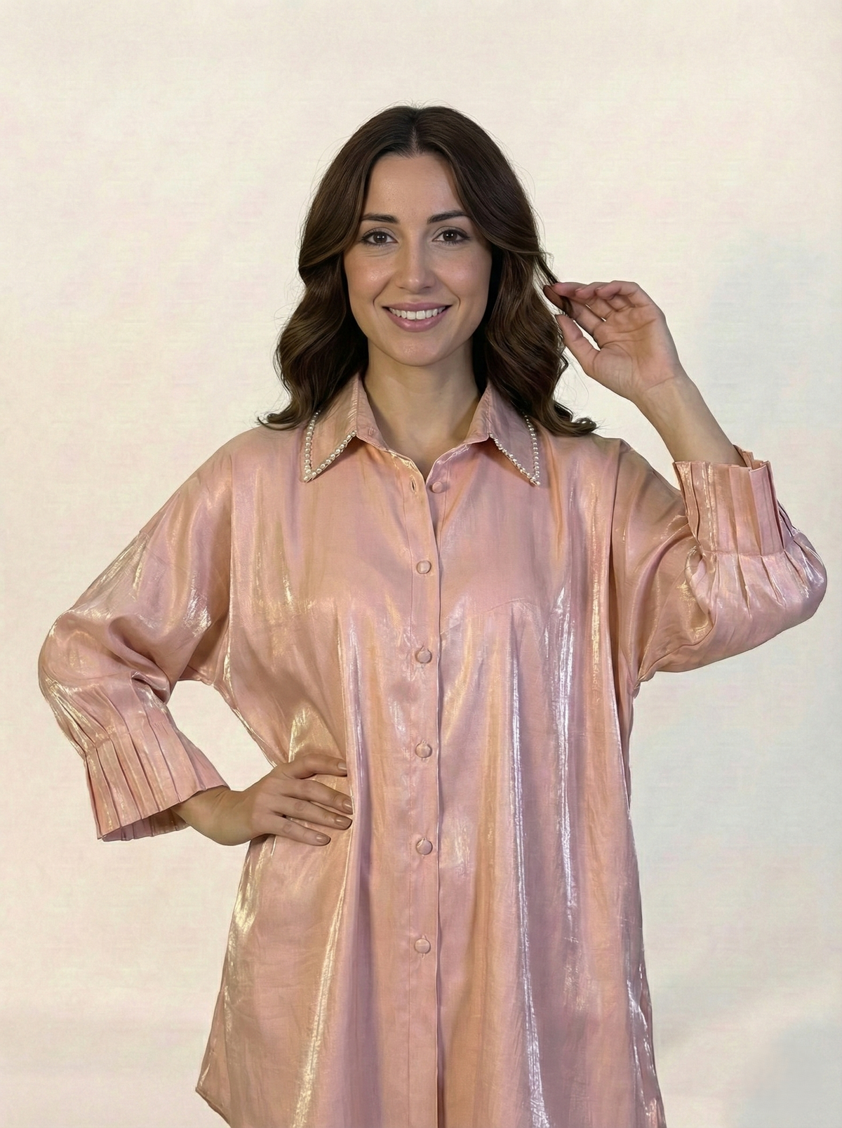 Silk Co-ord Set Tea Pink