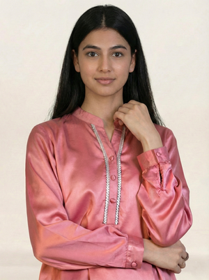 Silk Co-ord Set Pink
