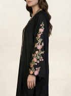 Embroidered Black Silk Suit (2-Piece)