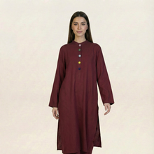 Solid Linen 2 piece Suit Maroon