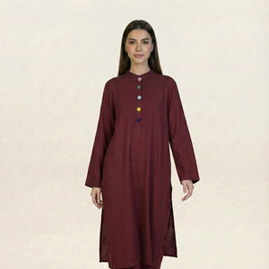 Solid Linen 2 piece Suit Maroon