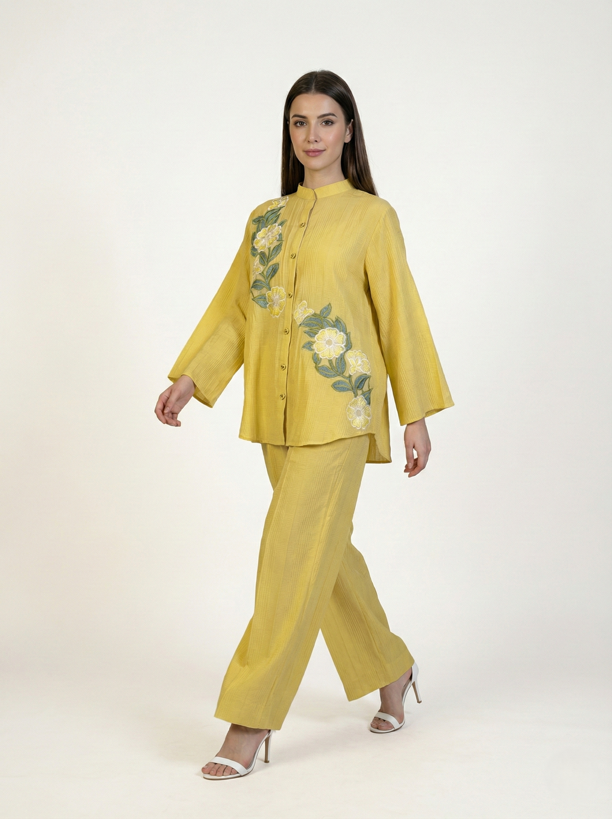 CEY Embroidered Co-ord Set Yellow