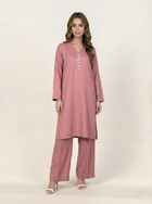 Solid Self Silk 2 Piece Suit Tea Pink