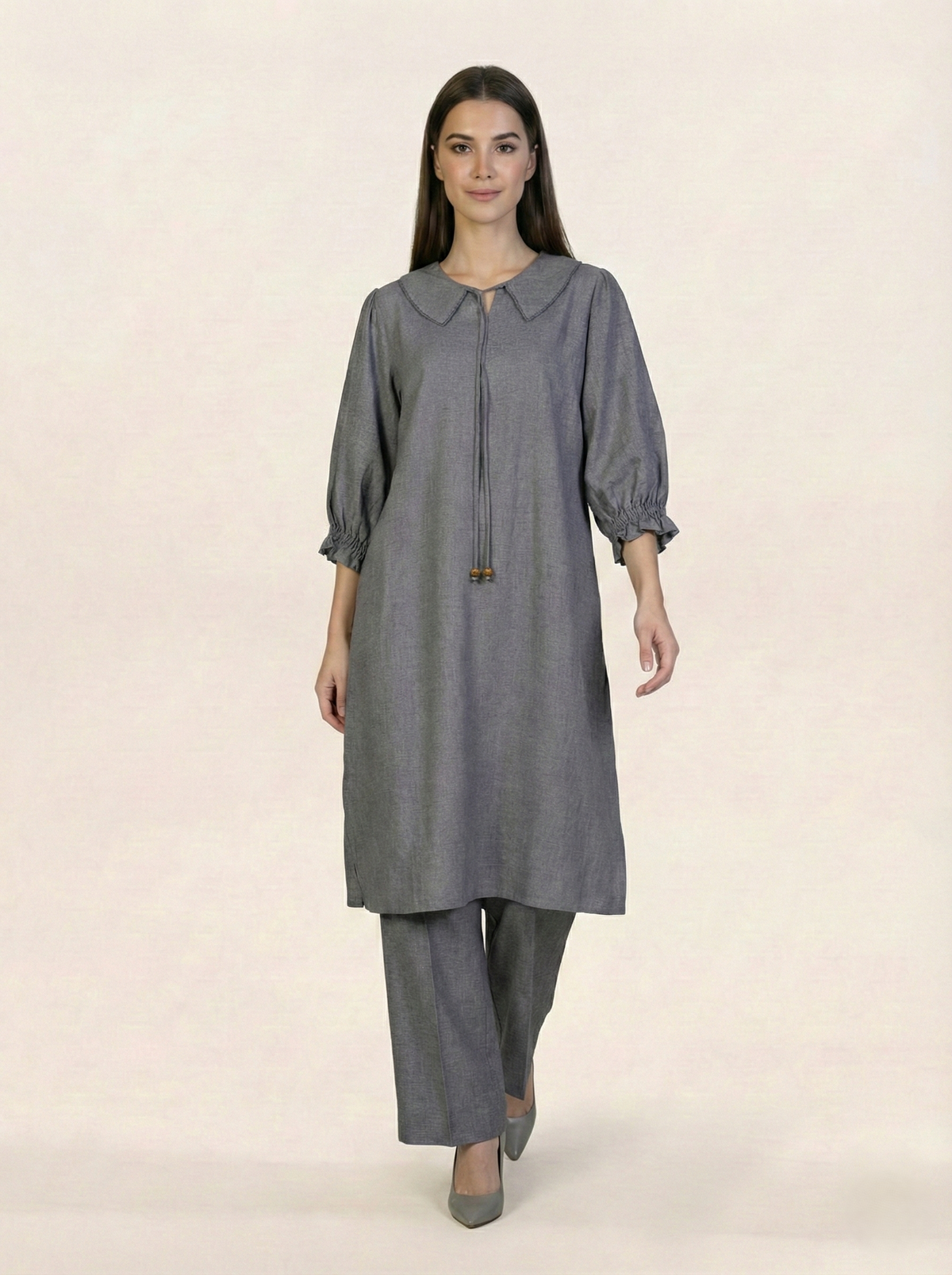Solid Irish Linen 2 Piece Suit Grey