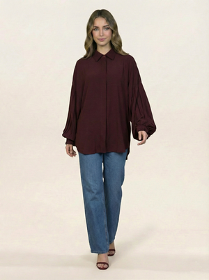 Maroon Georgette Free Size Kurti