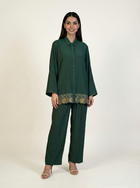 CEY Embroidered Co-ord Set Bottle Green