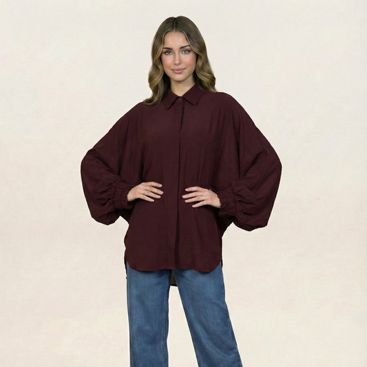 Maroon Georgette Free Size Kurti