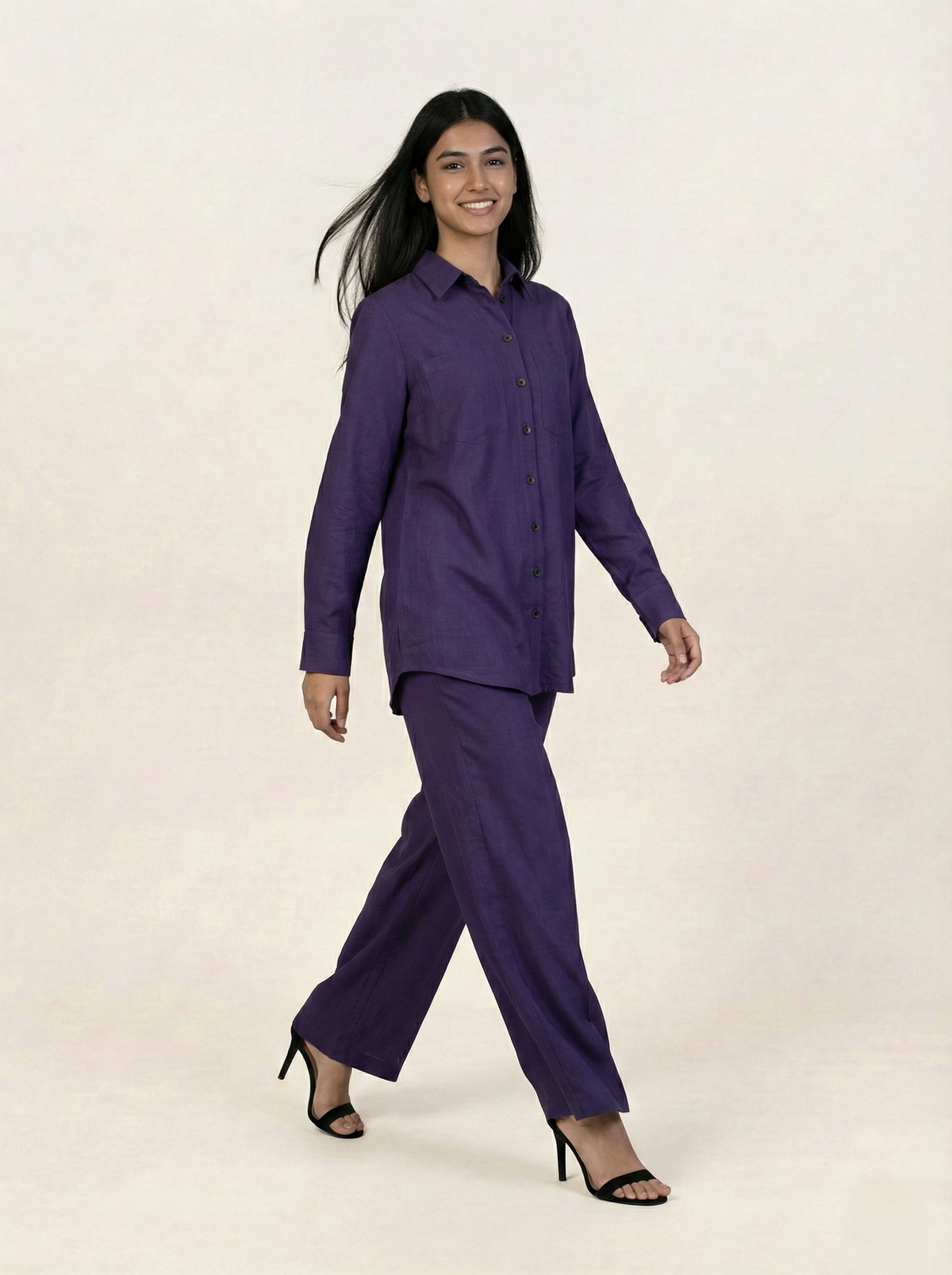Irish Linen Co-ord set Purple