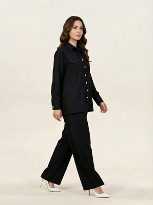 Cotton Co-ord Set Black