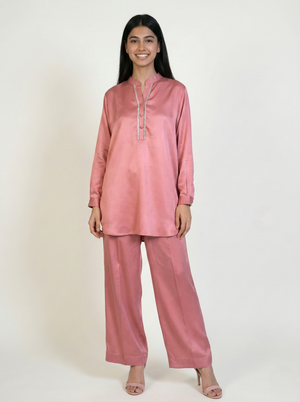 Silk Co-ord Set Pink