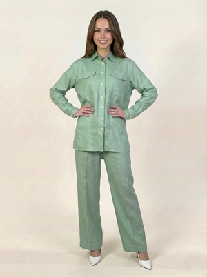 Irish Linen Co-ord Set Mint Green