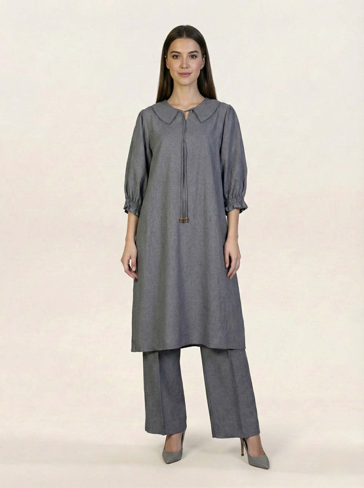 Solid Irish Linen 2 Piece Suit Grey