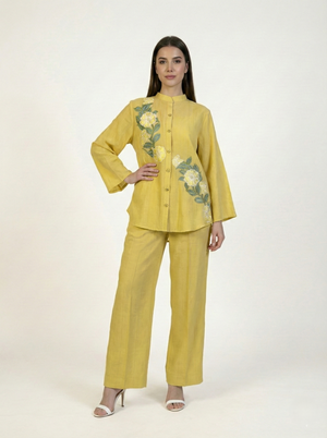 CEY Embroidered Co-ord Set Yellow