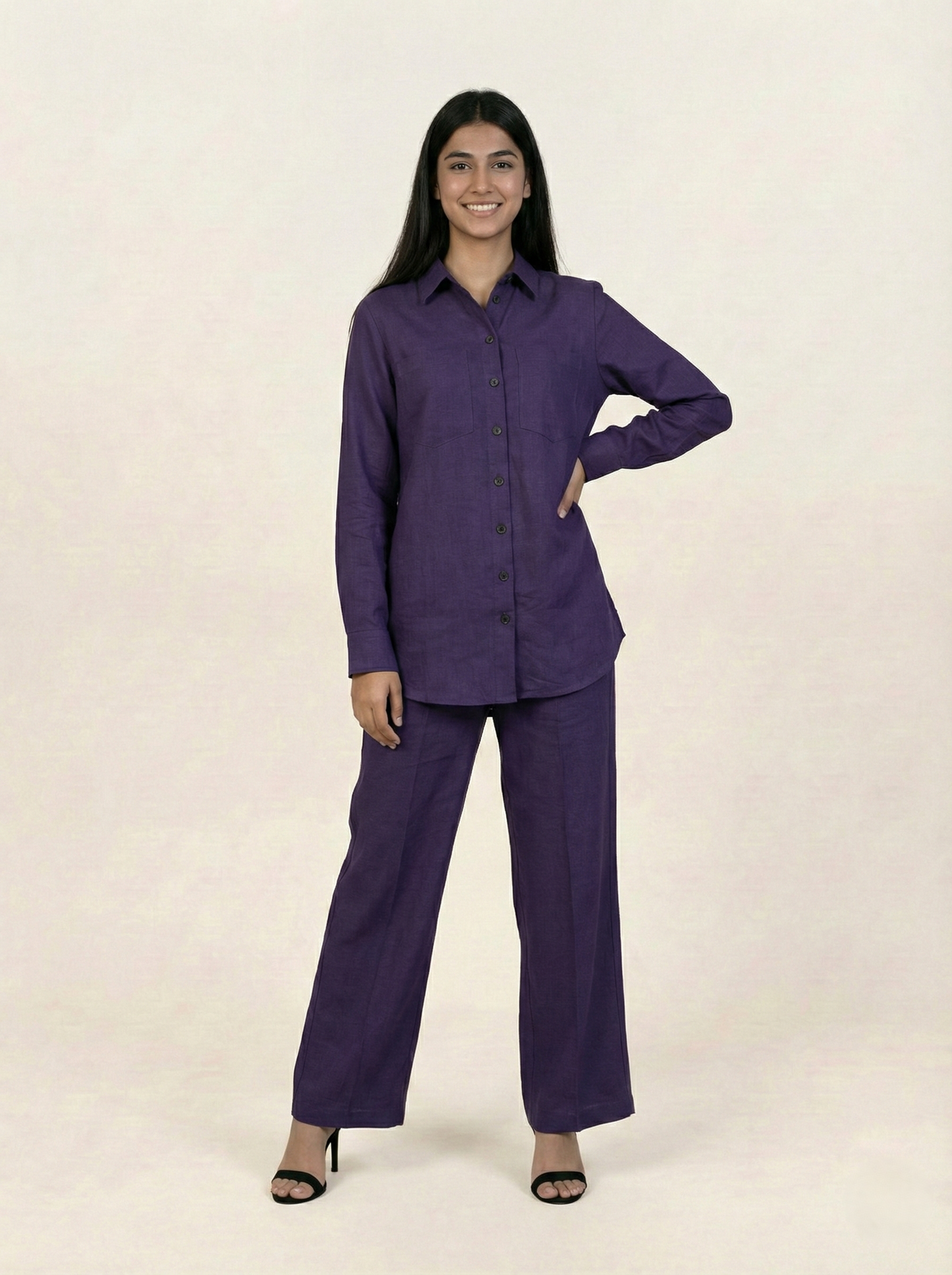 Irish Linen Co-ord set Purple