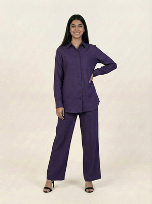 Irish Linen Co-ord set Purple