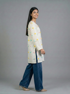 Embellished off-White Khaddar Shirt