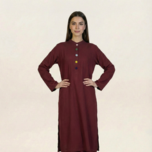 Solid Linen 2 piece Suit Maroon