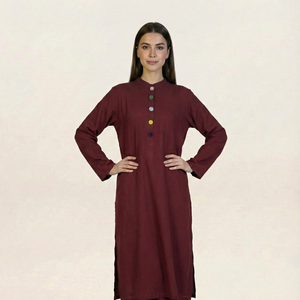 Solid Linen 2 piece Suit Maroon