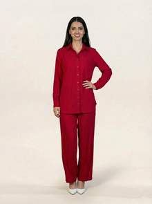 Linen Co-ord Set Red