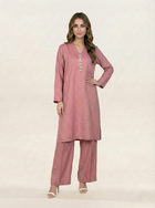 Solid Self Silk 2 Piece Suit Tea Pink