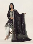 Embroidered Khaadi-Net Kurta Dupatta Purple