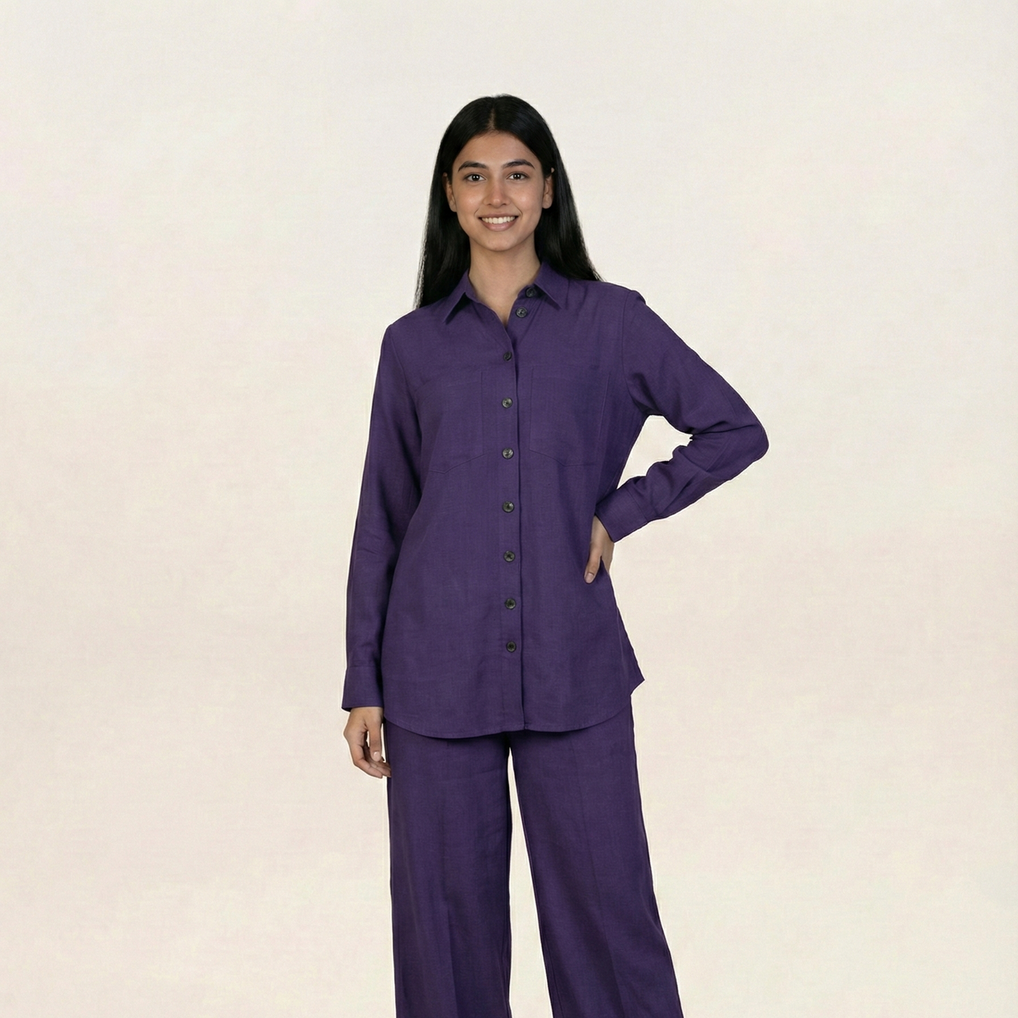Irish Linen Co-ord set Purple