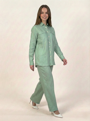 Irish Linen Co-ord Set Mint Green