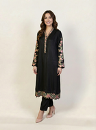 Embroidered Black Silk Suit (2-Piece)