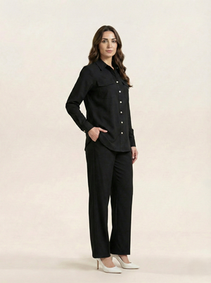 Cotton Co-ord Set Black