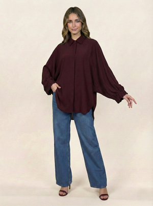 Maroon Georgette Free Size Kurti