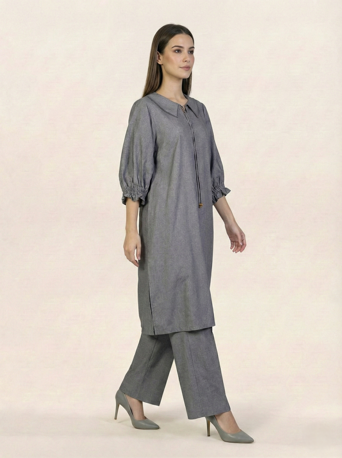 Solid Irish Linen 2 Piece Suit Grey
