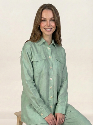 Irish Linen Co-ord Set Mint Green