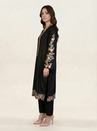 Embroidered Black Silk Suit (2-Piece)