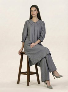 Solid Irish Linen 2 Piece Suit Grey