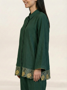 CEY Embroidered Co-ord Set Bottle Green