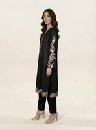 Embroidered Black Silk Suit (2-Piece)