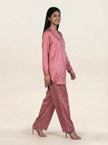 Silk Co-ord Set Pink