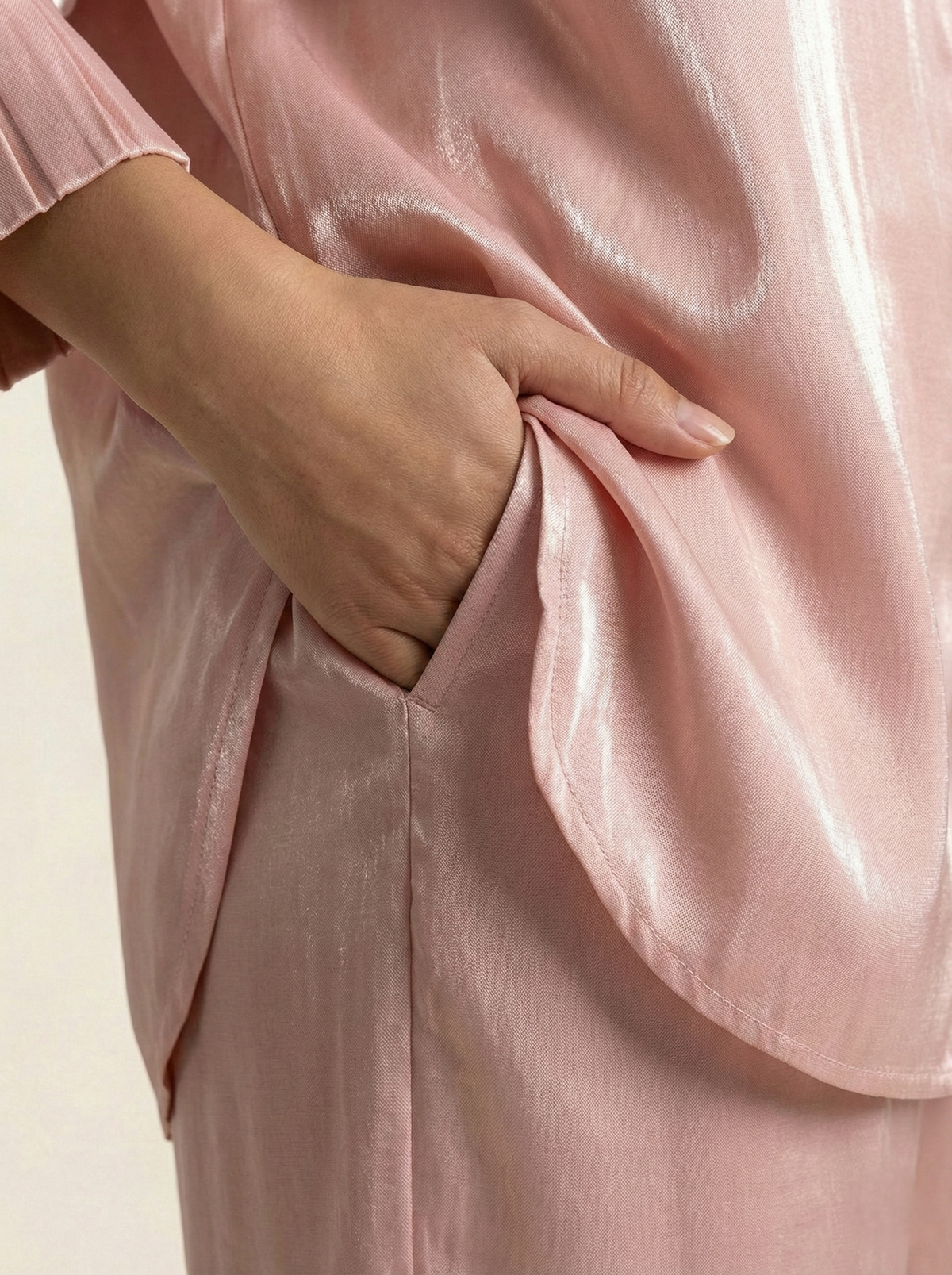 Silk Co-ord Set Tea Pink