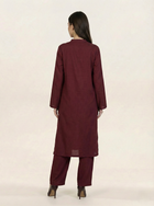 Solid Linen 2 piece Suit Maroon