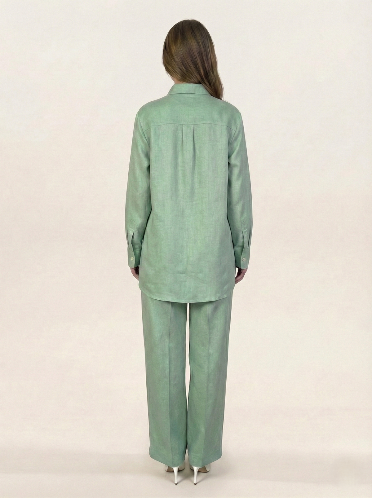 Irish Linen Co-ord Set Mint Green