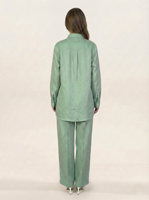 Irish Linen Co-ord Set Mint Green