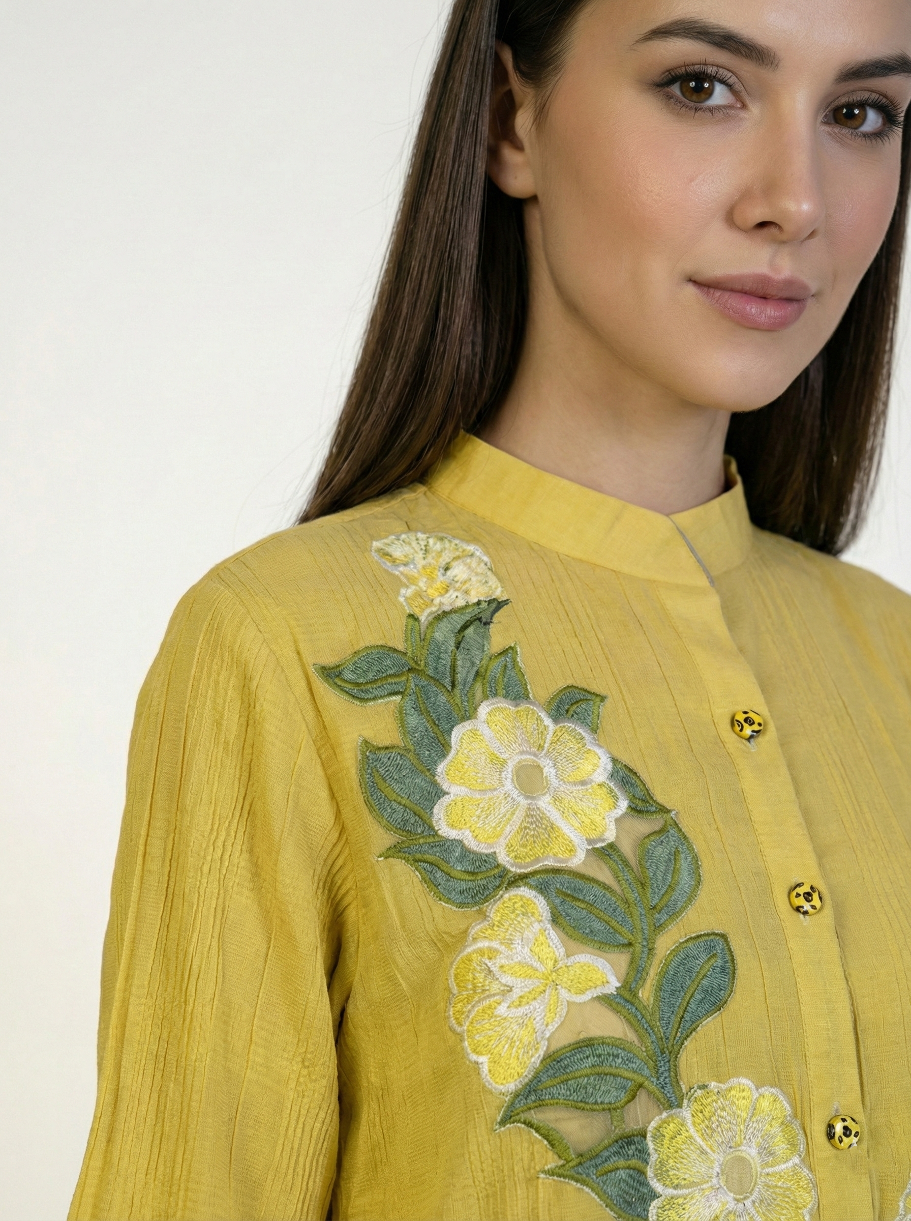 CEY Embroidered Co-ord Set Yellow