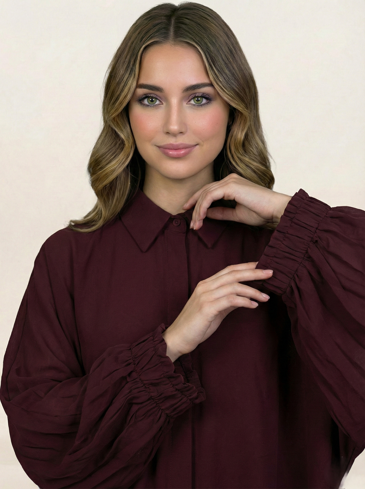 Maroon Georgette Free Size Kurti