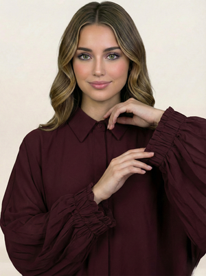 Maroon Georgette Free Size Kurti