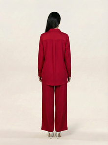 Linen Co-ord Set Red