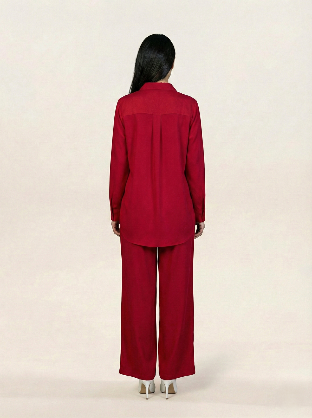 Linen Co-ord Set Red